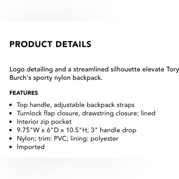Tory Burch Scout Mini Nylon Backpack - Picture 2 of 8